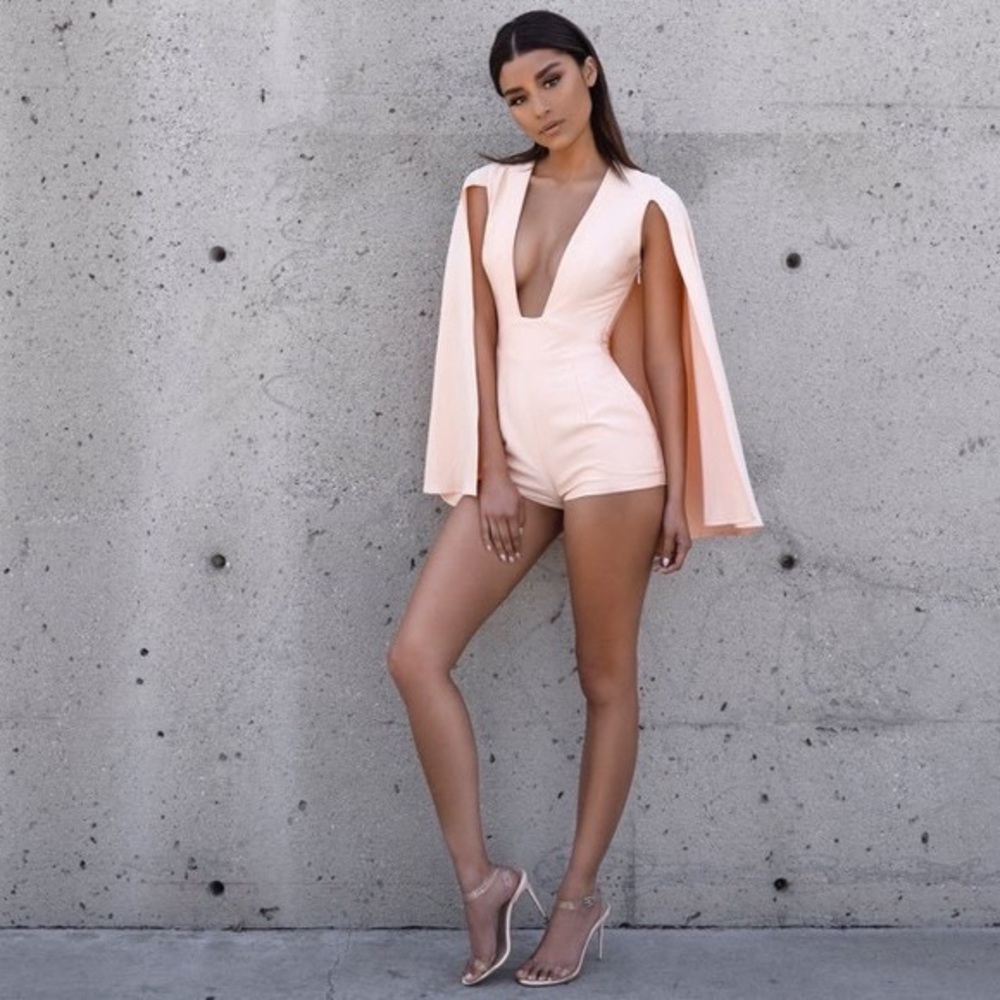 OG House of cb cape peach dress